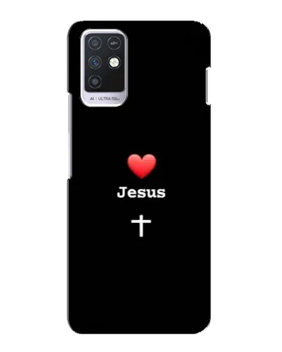 Чехол для Infinix Note 10 с картинкой «Сердце - Jesus»