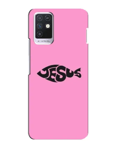 Чехол для Infinix Note 10 с картинкой «Розовый символ  Jesus»