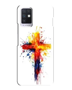 Чехол для Infinix Note 10 с картинкой «Акварельный крест»