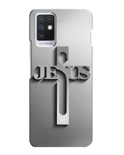 Чохол для Infinix Note 10 з картинкою «Металевий хрест Jesus»