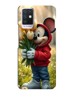 Чохол для Infinix Note 10 з картинкою «Міккі з тюльпанами»