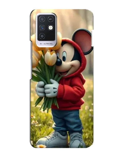 Чохол для Infinix Note 10 з картинкою «Міккі з тюльпанами»