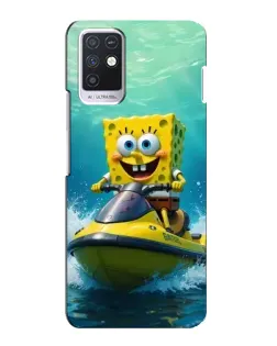 Чохол для Infinix Note 10 з картинкою «Спанч Боб на гідроциклі»