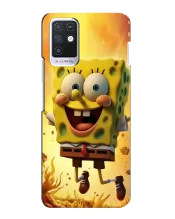 Чохол для Infinix Note 10 з картинкою «Губка Боб стрибає»