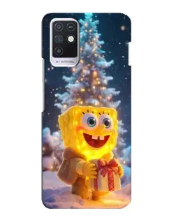 Чохол для Infinix Note 10 з картинкою «Різдвяний Спанч Боб»