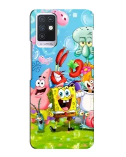 Чохол для Infinix Note 10 з картинкою «Губка Боб та друзі»