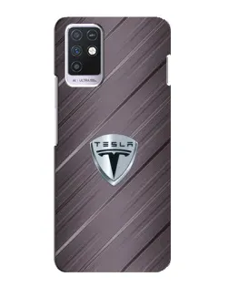 Чехол для Infinix Note 10 с картинкой «Металлическая текстура Tesla»