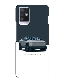 Чехол для Infinix Note 10 с картинкой «Серебристый Cybertruck Tesla»