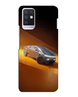Чехол для Infinix Note 10 с картинкой «Cybertruck в пустыне»