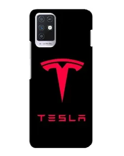 Чехол для Infinix Note 10 с картинкой «Tesla Red Logo»