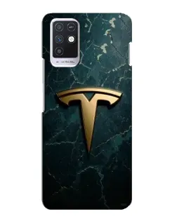 Чехол для Infinix Note 10 с картинкой «Мраморная Tesla Gold»
