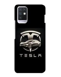 Чехол для Infinix Note 10 с картинкой «Tesla — серебристое авто»