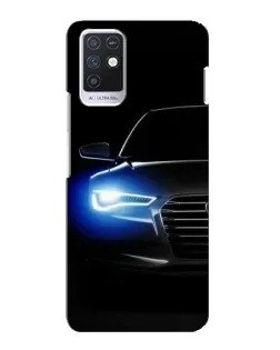 Чехол для Infinix Note 10 с картинкой «Неоновый взгляд Audi»