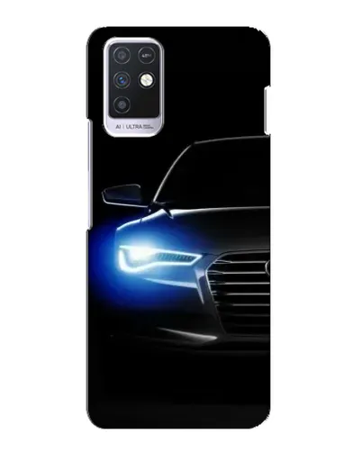 Чехол для Infinix Note 10 с картинкой «Неоновый взгляд Audi»