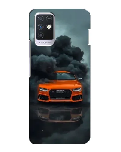 Чехол для Infinix Note 10 с картинкой «Audi в облаках дыма»