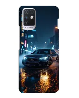 Чехол для Infinix Note 10 с картинкой «Ночной город и Audi»