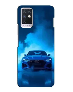 Чехол для Infinix Note 10 с картинкой «Audi — голубая энергия»