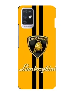 Чехол для Infinix Note 10 с картинкой «Lamborghini Stripe желтый»