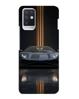 Чехол для Infinix Note 10 с картинкой «Lamborghini золотые линии»