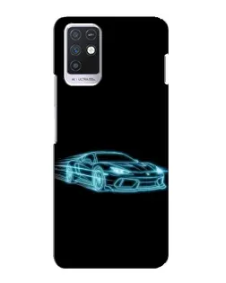 Чехол для Infinix Note 10 с картинкой «Неоновый контур Lamborghini»