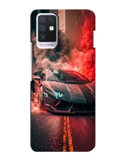 Чехол для Infinix Note 10 с картинкой «Lamborghini красный дым»
