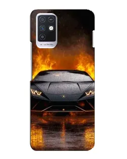 Чехол для Infinix Note 10 с картинкой «Lamborghini в огне»