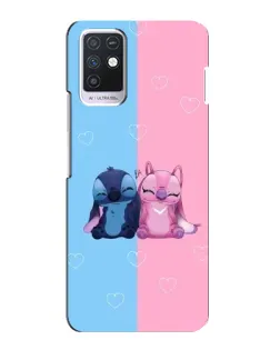 Чехол для Infinix Note 10 с картинкой «Stitch и Angel Love»