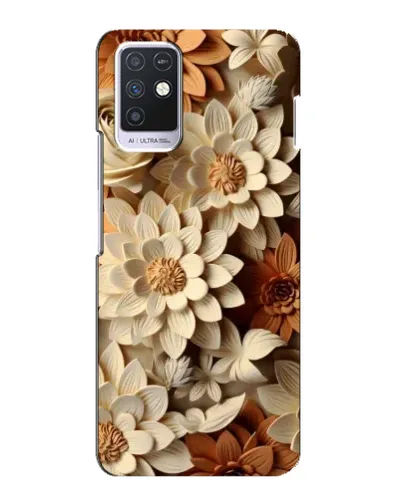 Чехол для Infinix Note 10 с картинкой «Бежевый флористический декор»