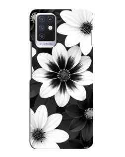 Чехол для Infinix Note 10 с картинкой «Монохромные астры»