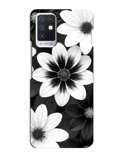 Чехол для Infinix Note 10 с картинкой «Монохромные астры»