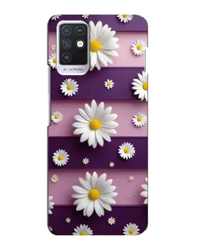 Чехол для Infinix Note 10 с картинкой «Ромашки на фиолетовом»