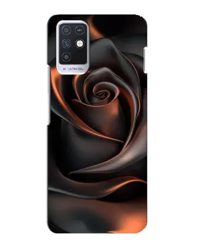 Чехол для Infinix Note 10 с картинкой «Шелковая черная роза»