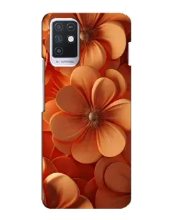 Чехол для Infinix Note 10 с картинкой «Оранжевый макро цветок»