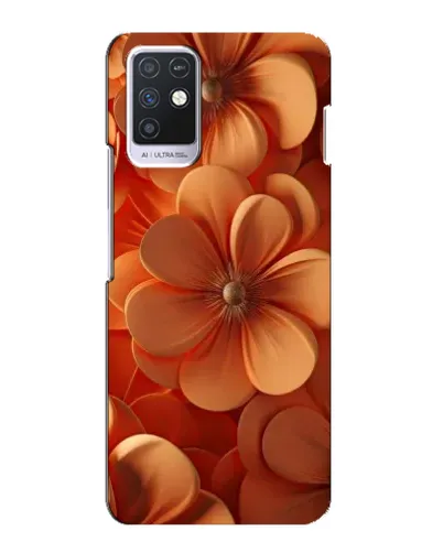 Чехол для Infinix Note 10 с картинкой «Оранжевый макро цветок»