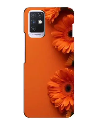 Чехол для Infinix Note 10 с картинкой «Оранжевые герберы»