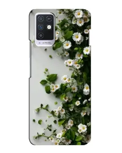 Чехол для Infinix Note 10 с картинкой «Ветка мелких белых цветов»