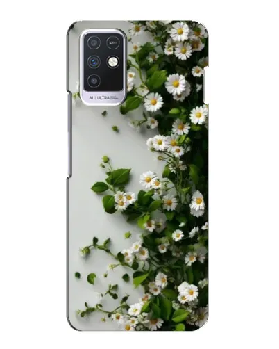 Чехол для Infinix Note 10 с картинкой «Ветка мелких белых цветов»