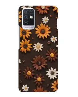 Чехол для Infinix Note 10 с картинкой «Узор из маленьких подсолнухов»