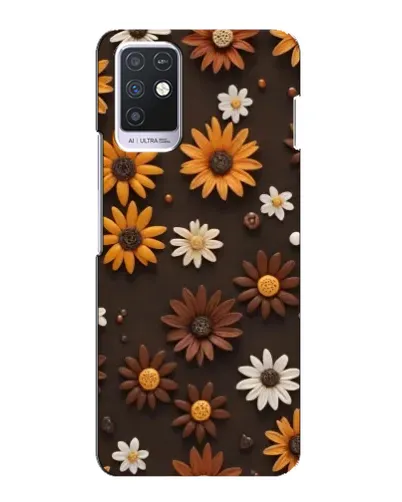 Чехол для Infinix Note 10 с картинкой «Узор из маленьких подсолнухов»