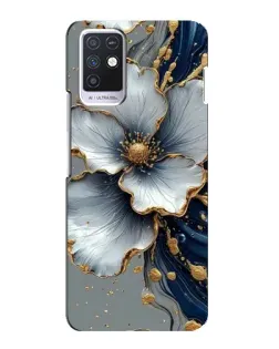 Чохол для Infinix Note 10 з картинкою «Біла квітка та золотий флюїд»