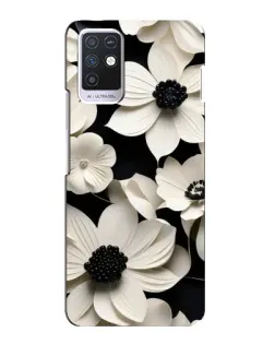 Чехол для Infinix Note 10 с картинкой «Объемные белые цветы»
