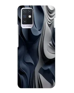Чехол для Infinix Note 10 с картинкой «Объемные синие складки»