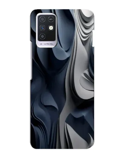 Чехол для Infinix Note 10 с картинкой «Объемные синие складки»