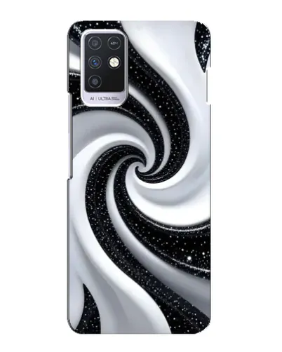 Чехол для Infinix Note 10 с картинкой «Черно-белая спираль»