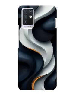 Чехол для Infinix Note 10 с картинкой «Объемные черно-белые ленты»