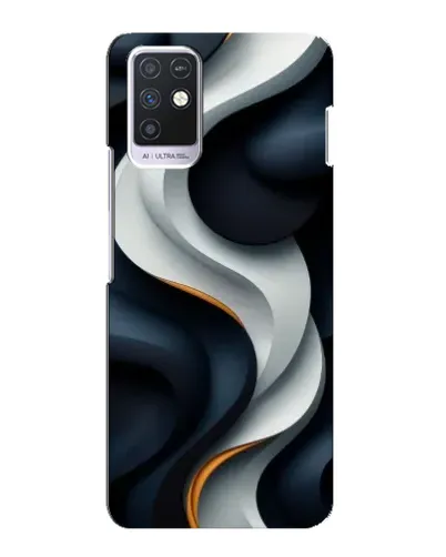 Чехол для Infinix Note 10 с картинкой «Объемные черно-белые ленты»