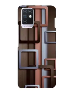 Чехол для Infinix Note 10 с картинкой «Коричневые объемные квадраты»