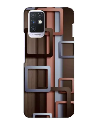 Чехол для Infinix Note 10 с картинкой «Коричневые объемные квадраты»
