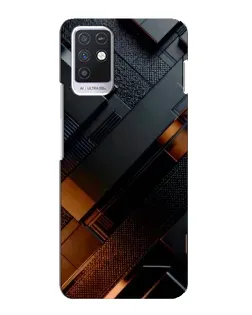 Чехол для Infinix Note 10 с картинкой «Черные геометрические блоки»