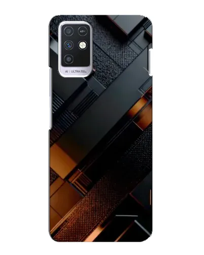 Чехол для Infinix Note 10 с картинкой «Черные геометрические блоки»